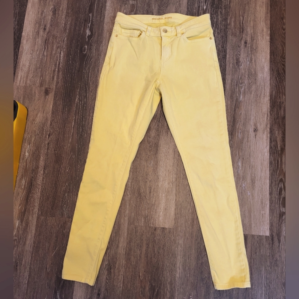 Michael Kors Yellow Stretch Skinny Jeans